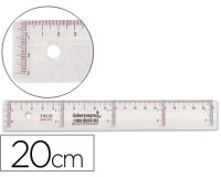Regla liderpapel plastico cristal 20 cm