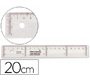 Regla liderpapel plastico cristal 20 cm