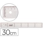 Regla liderpapel plastico cristal 30 cm