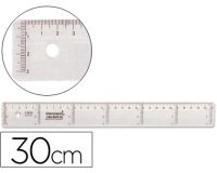 Regla liderpapel plastico cristal 30 cm