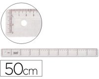 Regla liderpapel plastico cristal 50 cm