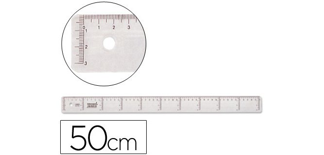 Regla liderpapel plastico cristal 50 cm