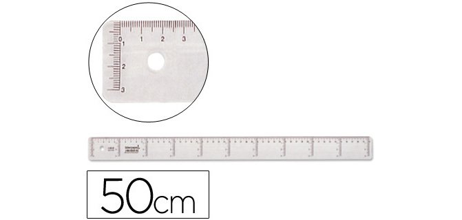 Regla liderpapel plastico cristal 50 cm