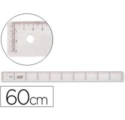 Regla liderpapel plastico cristal 60 cm