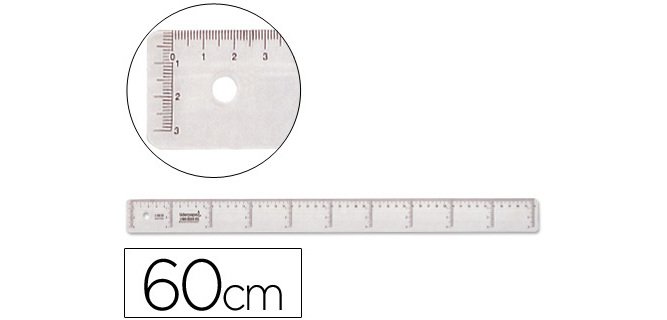 Regla liderpapel plastico cristal 60 cm