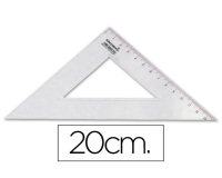 Escuadra liderpapel 20 cm plastico cristal
