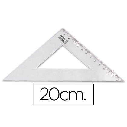 Escuadra liderpapel 20 cm plastico cristal