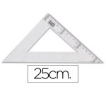 Escuadra liderpapel 25 cm plastico cristal