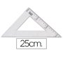 Escuadra liderpapel 25 cm plastico cristal