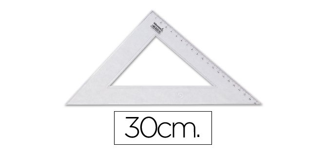 Escuadra liderpapel 30 cm plastico cristal