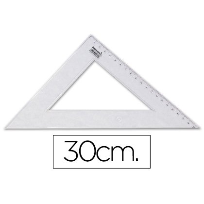 Escuadra liderpapel 30 cm plastico cristal