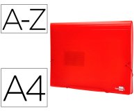 Carpeta liderpapel clasificador fuelle 32110 polipropileno din a4 roja transparente 13 departamentos