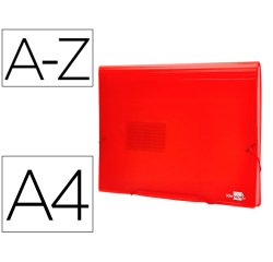 Carpeta liderpapel clasificador fuelle 32110 polipropileno din a4 roja transparente 13 departamentos