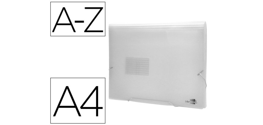 Carpeta liderpapel clasificador fuelle 32114 polipropileno din a4 incolora 13 departamentos