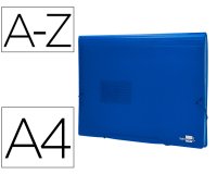 Carpeta liderpapel clasificador fuelle 32112 polipropileno din a4 azul transparente 13 departamentos