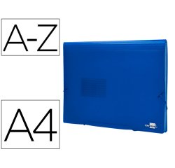 Carpeta liderpapel clasificador fuelle 32112 polipropileno din a4 azul transparente 13 departamentos