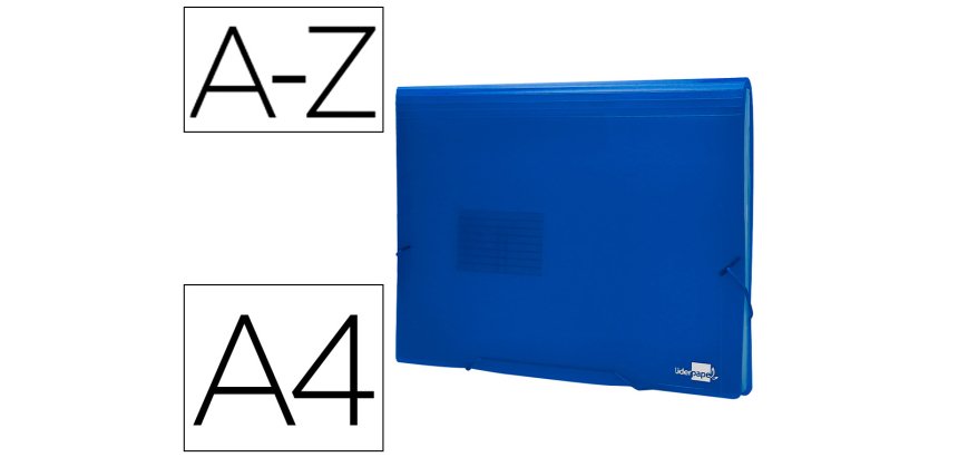Carpeta liderpapel clasificador fuelle 32112 polipropileno din a4 azul transparente 13 departamentos