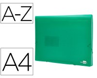 Carpeta liderpapel clasificador fuelle 32113 polipropileno din a4 verde transparente 13 departamentos