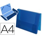 Carpeta liderpapel portadocumentos gomas 36932 polipropileno din a4 azul translucido lomo 25 mm