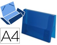 Carpeta liderpapel portadocumentos gomas 36932 polipropileno din a4 azul translucido lomo 25 mm