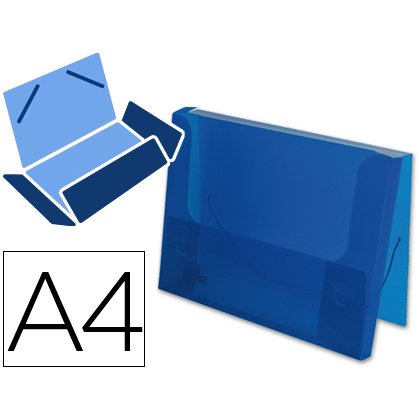 Carpeta liderpapel portadocumentos gomas 36932 polipropileno din a4 azul translucido lomo 25 mm