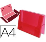 Carpeta liderpapel portadocumentos gomas 36930 polipropileno din a4 rojo translucido lomo 25 mm