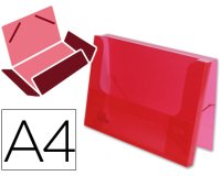 Carpeta liderpapel portadocumentos gomas 36930 polipropileno din a4 rojo translucido lomo 25 mm