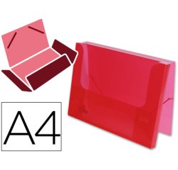 Carpeta liderpapel portadocumentos gomas 36930 polipropileno din a4 rojo translucido lomo 25 mm