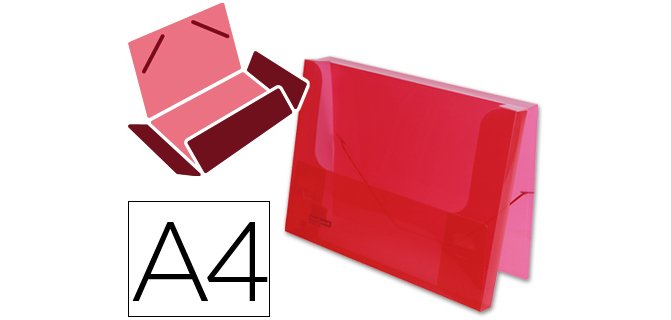 Carpeta liderpapel portadocumentos gomas 36930 polipropileno din a4 rojo translucido lomo 25 mm