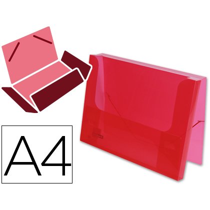 Carpeta liderpapel portadocumentos gomas 36930 polipropileno din a4 rojo translucido lomo 25 mm