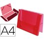 Carpeta liderpapel portadocumentos gomas 36930 polipropileno din a4 rojo translucido lomo 25 mm