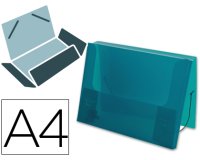 Carpeta liderpapel portadocumentos gomas 36933 polipropileno din a4 verde translucido lomo 25 mm
