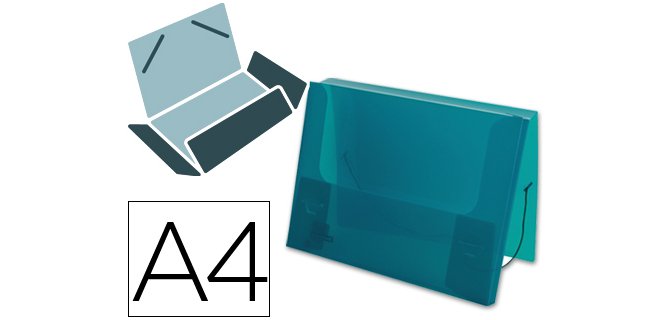 Carpeta liderpapel portadocumentos gomas 36933 polipropileno din a4 verde translucido lomo 25 mm