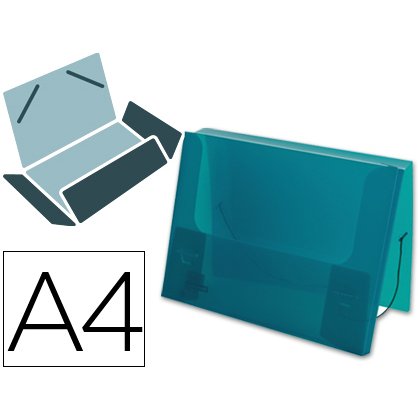 Carpeta liderpapel portadocumentos gomas 36933 polipropileno din a4 verde translucido lomo 25 mm