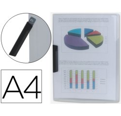 Carpeta liderpapel dossier pinza lateral 35445 polipropileno din a4 incolora 30 hojas pinza giratoria