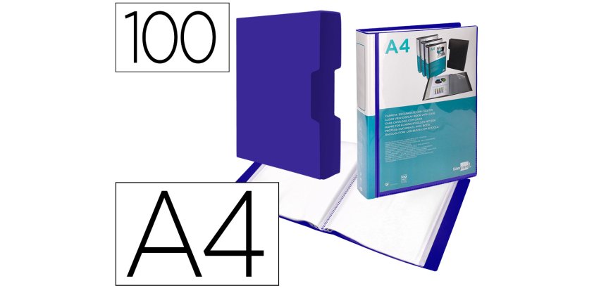 Carpeta liderpapel personaliza 100 fundas polipropileno din a4 con cajetin