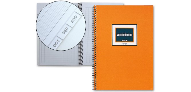 Cuaderno de vencimientos miquelrius nº 96 cuarto natural 48 hojas