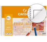Bloc dibujo basik din a4+ espiral 23 x 32.5 cm 20 hojas microperforado 2 taladros -con recuadro