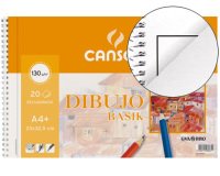Bloc dibujo basik din a4+ espiral 23 x 32.5 cm 20 hojas microperforado 2 taladros -con recuadro