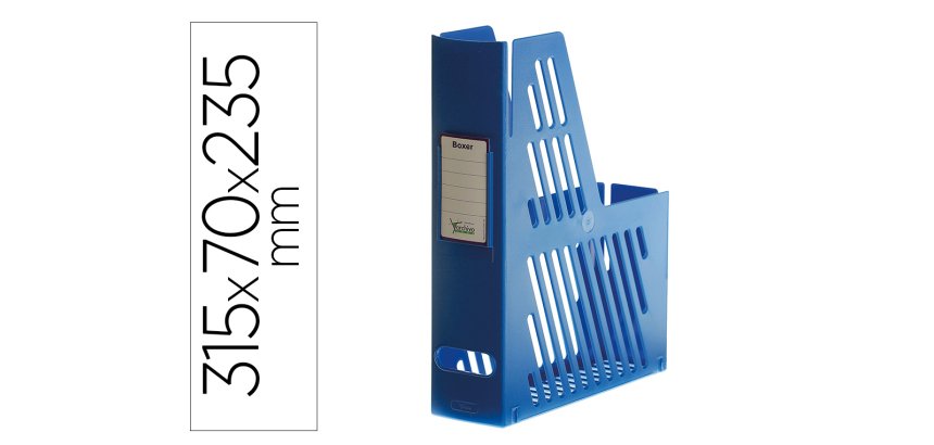 Revistero boxer archivo 2000 cajentin con tarjetero identificador azul 240x75x315 mm