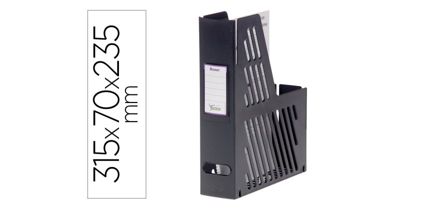 Revistero boxer archivo 2000 cajetin con tarjetero identificador negro 240x75x315 mm