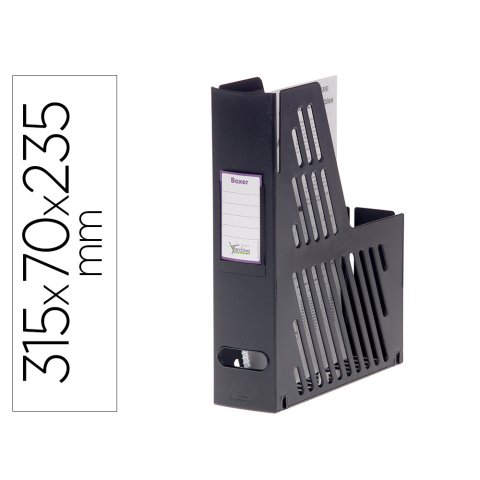 Revistero boxer archivo 2000 cajetin con tarjetero identificador negro 240x75x315 mm