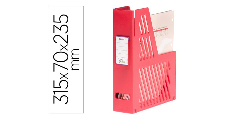 Revistero boxer archivo 2000 cajetin con tarjetero identificador rojo 240x75x315 mm