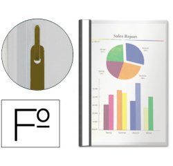 Carpeta dossier fastener plastico esselte folio capacidad 30 hojas negra