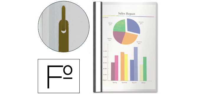 Carpeta dossier fastener plastico esselte folio capacidad 30 hojas negra