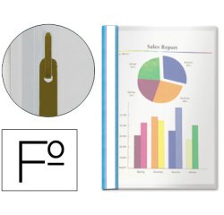 Carpeta dossier plástico con fástener metálico esselte folio capacidad 30 hojas azul
