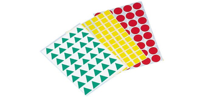 Gomets figuras geometricas 993 bolsa con 12 hojas surtidas