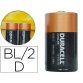 Pila duracell alcalina plus D - LR20 blister con 2 pilas