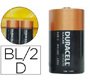 Pila duracell alcalina plus D - LR20 blister con 2 pilas