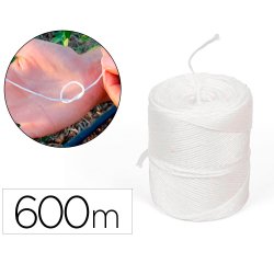 Cuerda rafia liderpapel color blanco rollo de 600 metros